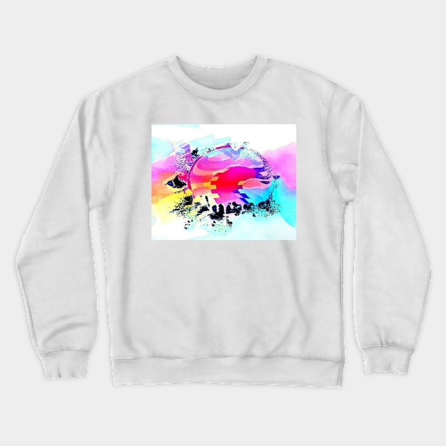 Colorful ocean waves sunrise graffiti abstract Crewneck Sweatshirt by SilverPixieArt